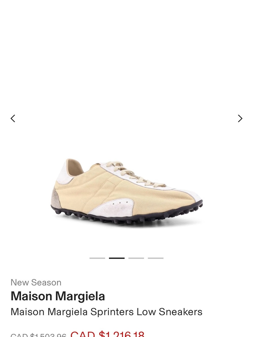 RARE- Maison Margiela - Lace-Up Sneakers in Pale Yellow and White sprinters